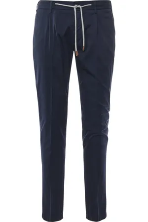 ELEVENTY Broeken, Heren, Blauw, W36, Blauwe Joggerbroek met Trekkoord Tailleband