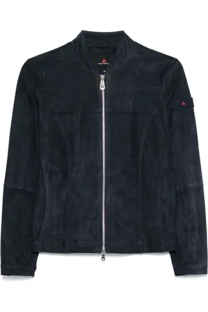 Peuterey Jassen, Dames, Blauw, S, Blauwe Rits Voorkant Crew Neck Jas