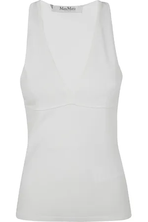 Max Mara Tops, Dames, Wit, XS, Katoen, Katoenen Bh Tank Top