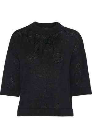 Kaffe Truien, Dames, Zwart, L, Katoen, Zwarte Pullover Gebreide Trui