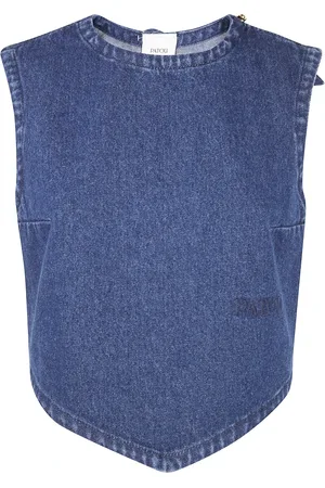 Patou Jassen, Dames, Blauw, S, Stijlvolle Sjaal Top voor Vrouwen