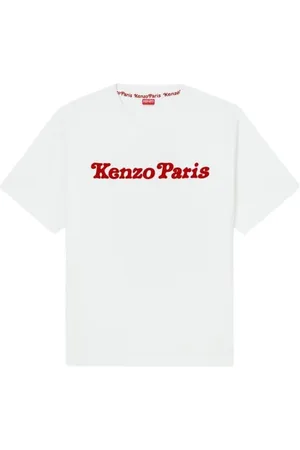 Kenzo Tops, Heren, Wit, M, Witte T-shirts en Polos Oversize Korte Mouw
