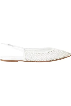 LE SILLA Schoenen, Dames, Wit, 39 EU, Leer, Witte kristalversierde Chanel Gilda pumps