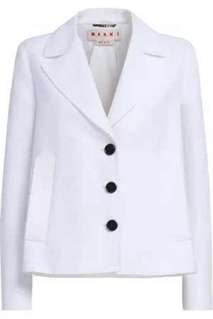 Marni Jassen, Dames, Wit, XS, Katoen, Stijlvolle Katoenen Jas voor Vrouwen