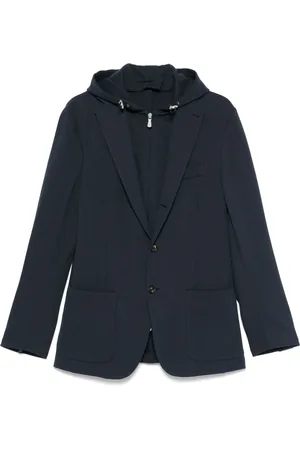 ELEVENTY Jassen, Heren, Blauw, 2Xl, Katoen, Katoenmix Hoodie Jas