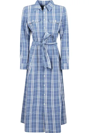 Ralph Lauren Kleedjes, Dames, Blauw, 2Xs, Katoen, Blauw Room Jurk Elegante Stijl