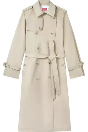 Kenzo Mantels, Dames, , XS, Katoen, Trenchcoat met Epauletten