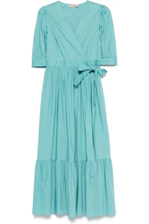 Twin-Set Kleedjes, Dames, Blauw, S, Stijlvolle Jurk Set