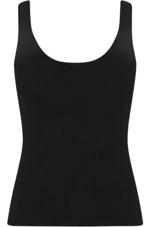 ZIMMERMANN Tops, Dames, Zwart, M, Nylon, Zwarte Geribbelde Tanktop