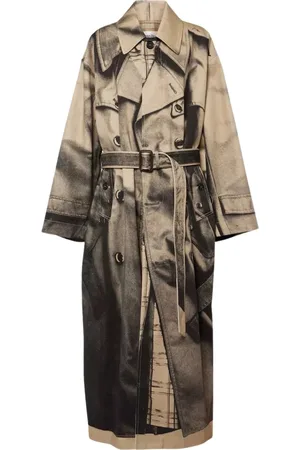 Jean Paul Gaultier Mantels, Dames, , S, Katoen, Oversized Trenchcoat met Riem