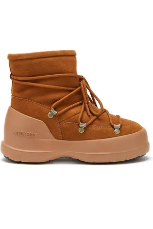 Moon Boot Schoenen, Dames, Bruin, 38 EU, Suède, Suède Leren Instaplaarzen