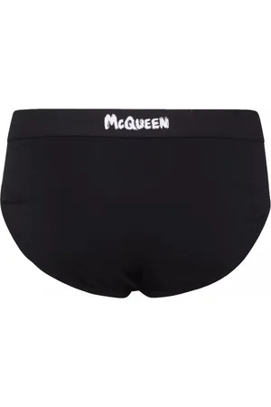 Alexander McQueen Ondergoed, Heren, Zwart, S, Katoen, Zwarte Logo Boxershorts
