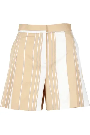SEMICOUTURE Korte broeken, Dames, Veelkleurig, L, Katoen, Gestreepte hoge taille katoenen shorts