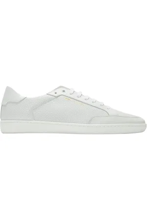 Saint Laurent Schoenen, Heren, Wit, 41 EU, Leer, Geperforeerde Leren Sneakers