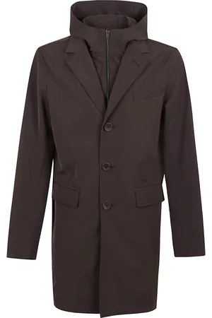 HERNO Mantels, Heren, Bruin, 2Xl, Katoen, Bruine Katoenen Jas Stijlvolle Laagkeuze