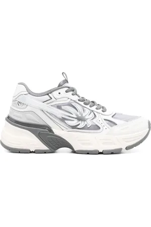 Palm Angels Schoenen, Dames, Grijs, 37 EU, Grijze en witte sneakers voor vrouwen