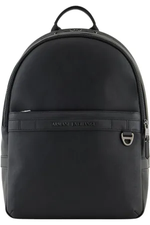 Armani Exchange Tassen, Heren, Zwart, ONE Size, Leer, Zwarte Eco-Leren Rugzak
