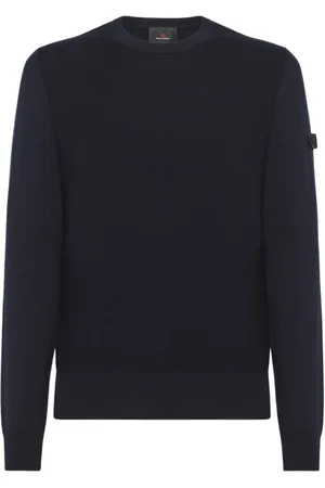 Peuterey Truien, Heren, Blauw, S, Katoen, Comfortabele Gebreide Crew Neck Sweater