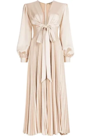 Roberto Cavalli Kleedjes, Dames, , L, Elegante Midi Jurk met Lange Mouwen