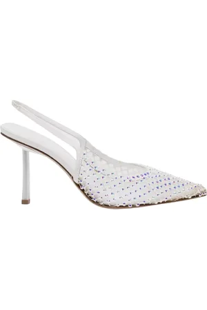 LE SILLA Schoenen, Dames, Wit, 40 EU, Leer, Kristalversierde Pumps Gilda