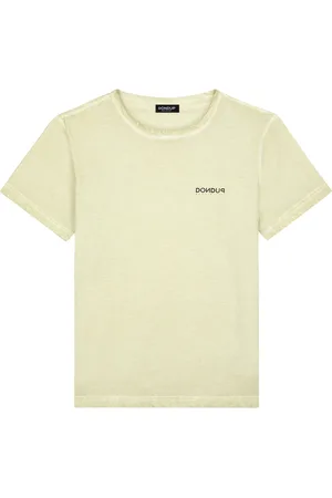 Dondup Tops, Heren, Groen, XL, Katoen, Groene Logo Ronde Hals T-shirt