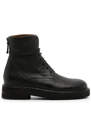 MARSÈLL Schoenen, Dames, Zwart, 39 1/2 EU, Leer, Zwarte leren enkellaars met rits