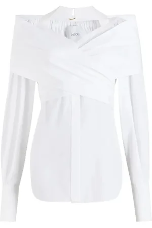 Patou Blouses & Shirts, Dames, Wit, XS, Elegant Draped Blouse
