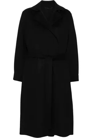 Kenzo Mantels, Dames, Zwart, M, Wol, Dubbelbreasted wollen jas