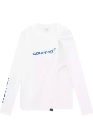 Courrèges Tops, Dames, Wit, L, Katoen, Witte Knoop Body
