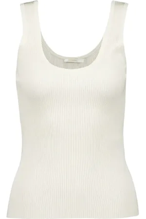 ZIMMERMANN Tops, Dames, Wit, M, Crème Gestreepte Tanktop