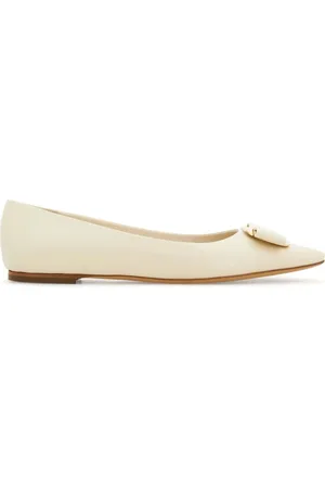 Salvatore Ferragamo Schoenen, Dames, , 36 1/2 EU, Leer, Vara Ballet Flats met Strik