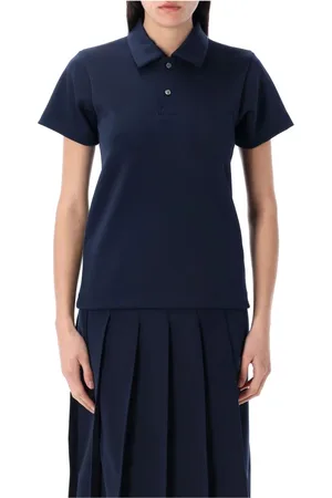 Comme des Garçons Tops, Dames, Blauw, S, Polyester, Navy Polo Shirt Klassieke Stijl