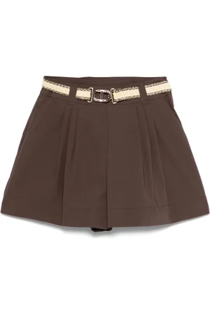 Twin-Set Korte broeken, Dames, Bruin, 2Xs, Katoen, Bruine Bermuda Shorts