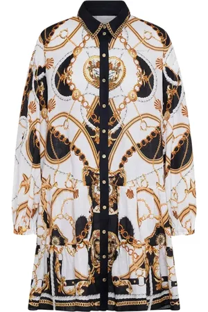 Camilla Kleedjes, Dames, Zwart, M, Linnen, Stijlvol Wit Jurk Sea Charm
