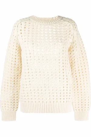 Bottega Veneta Truien, Dames, , M, Krijt Sweater in Stijl 9071