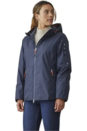 MANGO Jassen, Dames, Blauw, M, Comfort Fit Navy Jas met Capuchon