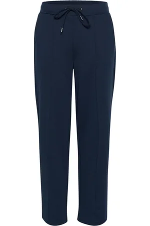 Kaffe Broeken, Dames, Blauw, M, Polyester, Midnight Marine Straight Pants