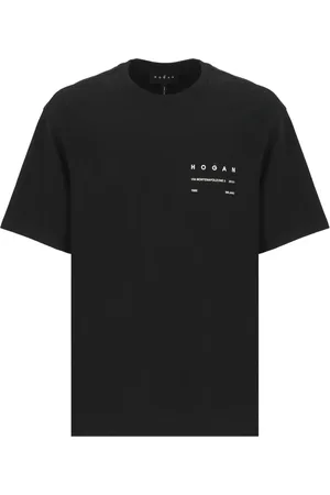 Hogan Tops, Heren, Zwart, L, Katoen, Zwart Katoenen T-shirt met Logo Print