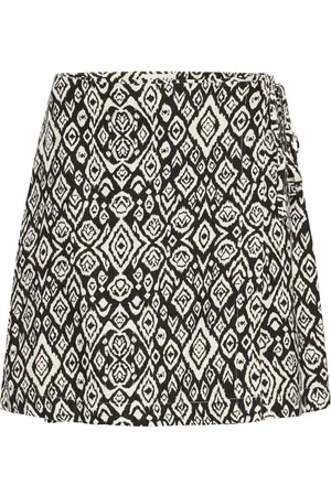 Ichi Rokken, Dames, Veelkleurig, L, Zwarte Diamant Ikat Rok