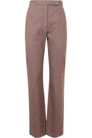 Max Mara Broeken, Dames, Bruin, S, Denim, Denim Broek voor een Stijlvolle Look