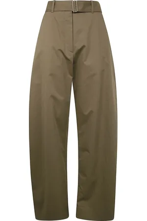 STUDIO NICHOLSON Broeken, Dames, Groen, M, Broek met ronde pijpen en riem