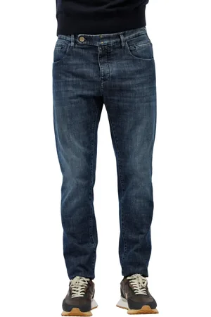 Incotex Jeans, Heren, Blauw, W34, Katoen, Slim-fit Jeans