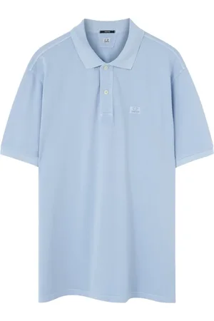C.P. Company Tops, Heren, Blauw, S, Geborduurd Logo Blauw Poloshirt