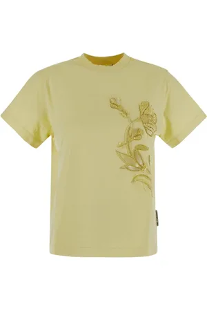 Des Phemmes Tops, Dames, Groen, S, Katoen, T-shirt met korte mouwen en applicaties