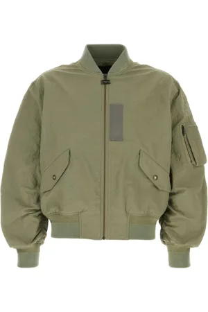 Givenchy Jassen, Heren, Groen, M, Olijfgroene ritsjas met zakken