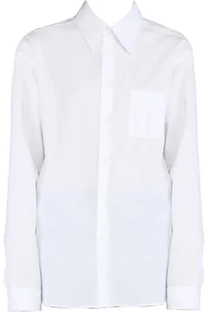 Nº21 Blouses & Shirts, Dames, Wit, L, Katoen, Witte Katoenen Overhemd met Geborduurd Logo