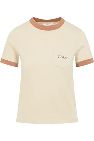 Chloé Tops, Dames, , M, Katoen, Neutrale T-shirt voor vrouwen