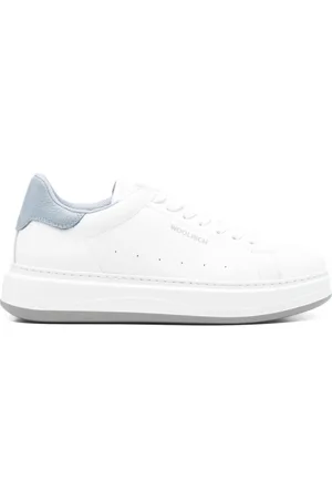Woolrich Schoenen, Dames, Wit, 39 EU, Blauwe Sneakers met Logo Print