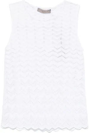 D.EXTERIOR Tops, Dames, Wit, M, Katoen, Chic Bianco Topwear Ss 25