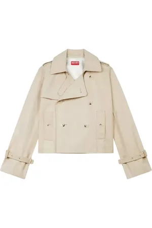 Kenzo Mantels, Dames, , M, Katoen, Korte Trenchcoat
